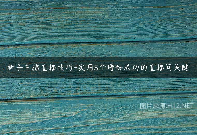 新手主播直播技巧-实用5个增粉成功的直播间关键