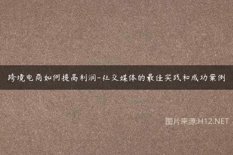 跨境电商如何提高利润-社交媒体的最佳实践和成功案例