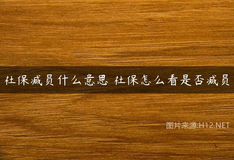 社保减员什么意思 社保怎么看是否减员