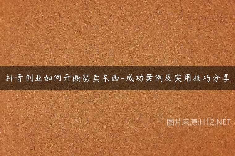 抖音创业如何开橱窗卖东西-成功案例及实用技巧分享