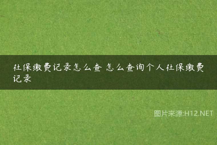 社保缴费记录怎么查 怎么查询个人社保缴费记录
