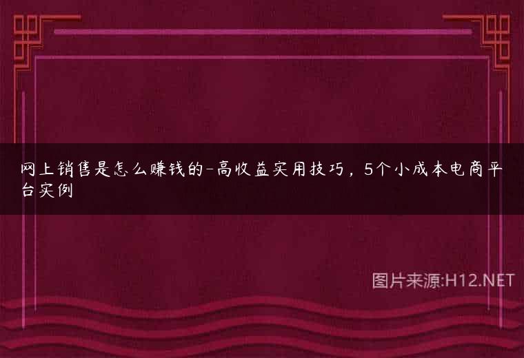 网上销售是怎么赚钱的-高收益实用技巧，5个小成本电商平台实例
