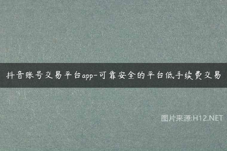 抖音账号交易平台app-可靠安全的平台低手续费交易