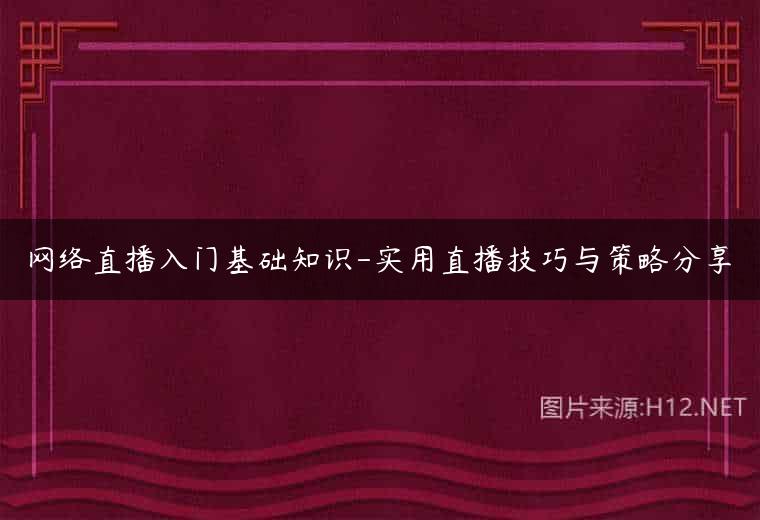 网络直播入门基础知识-实用直播技巧与策略分享
