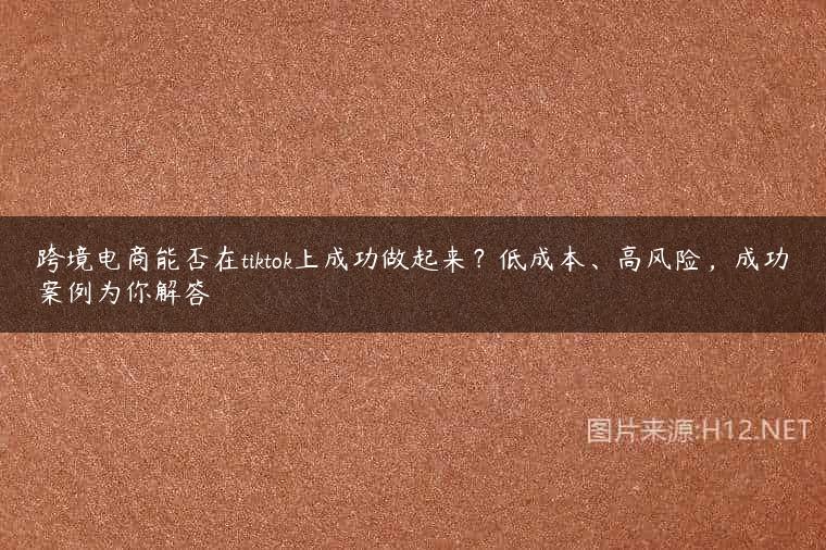 跨境电商能否在tiktok上成功做起来？低成本、高风险，成功案例为你解答
