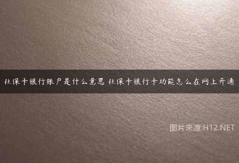 社保卡银行账户是什么意思 社保卡银行卡功能怎么在网上开通