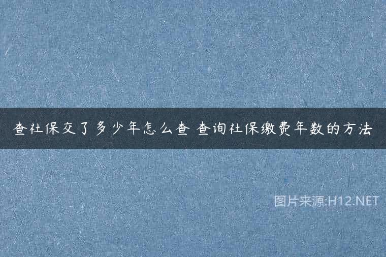 查社保交了多少年怎么查 查询社保缴费年数的方法