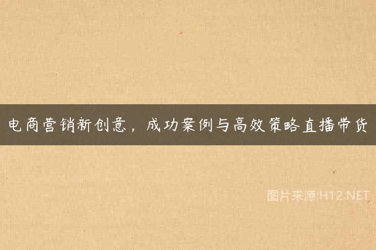 电商营销新创意，成功案例与高效策略直播带货