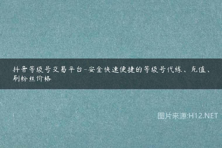 抖音等级号交易平台-安全快速便捷的等级号代练、充值、刷粉丝价格