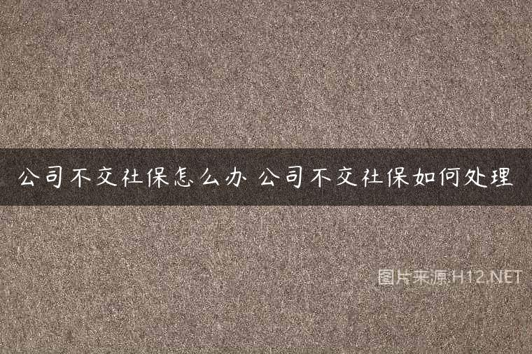 公司不交社保怎么办 公司不交社保如何处理