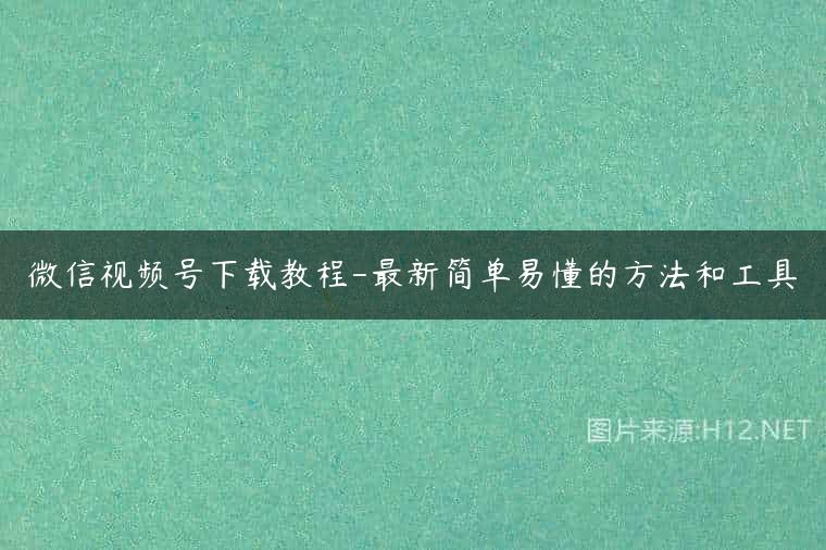 微信视频号下载教程-最新简单易懂的方法和工具