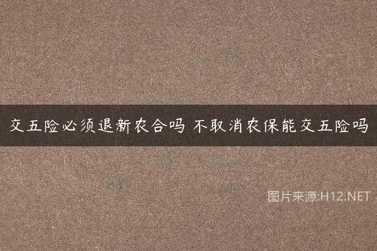 交五险必须退新农合吗 不取消农保能交五险吗