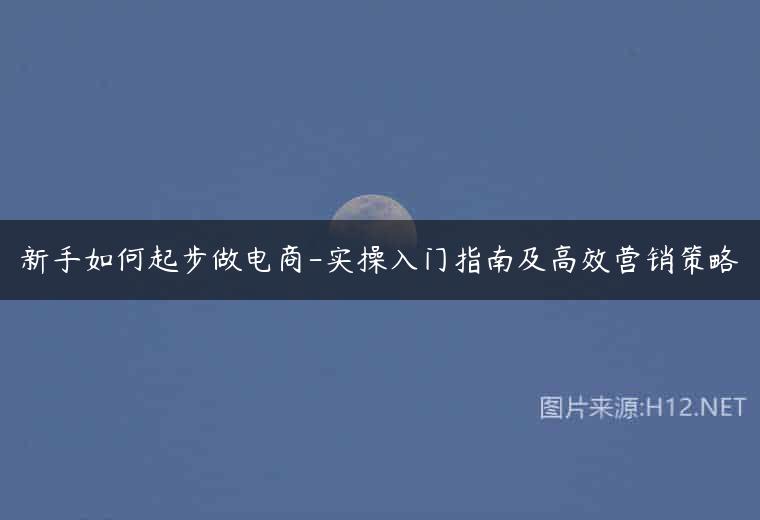 新手如何起步做电商-实操入门指南及高效营销策略