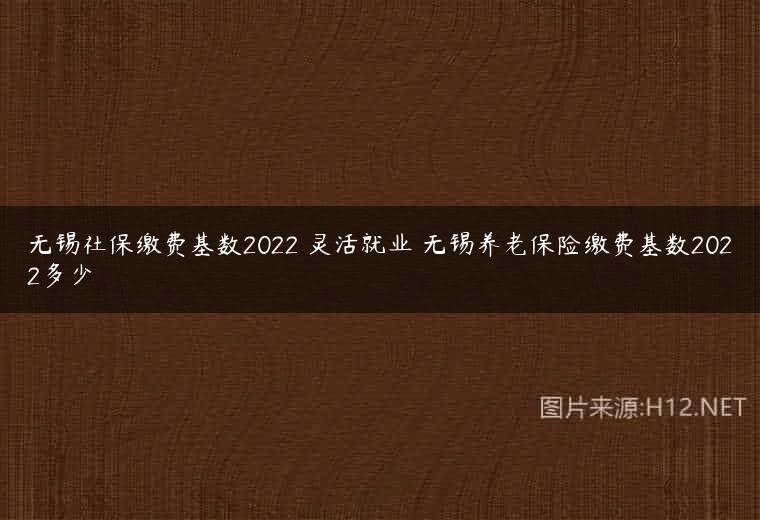 无锡社保缴费基数2022 灵活就业 无锡养老保险缴费基数2022多少