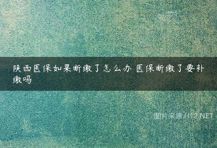 陕西医保如果断缴了怎么办 医保断缴了要补缴吗
