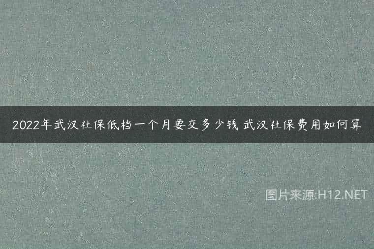 2022年武汉社保低档一个月要交多少钱 武汉社保费用如何算