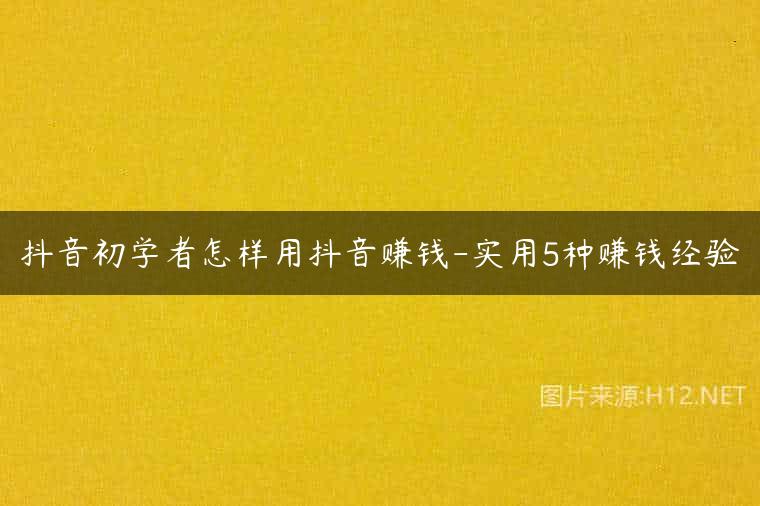 抖音初学者怎样用抖音赚钱-实用5种赚钱经验