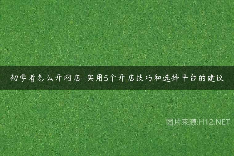 初学者怎么开网店-实用5个开店技巧和选择平台的建议