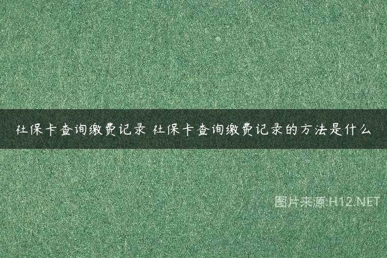 社保卡查询缴费记录 社保卡查询缴费记录的方法是什么