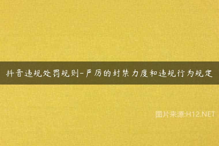 抖音违规处罚规则-严厉的封禁力度和违规行为规定