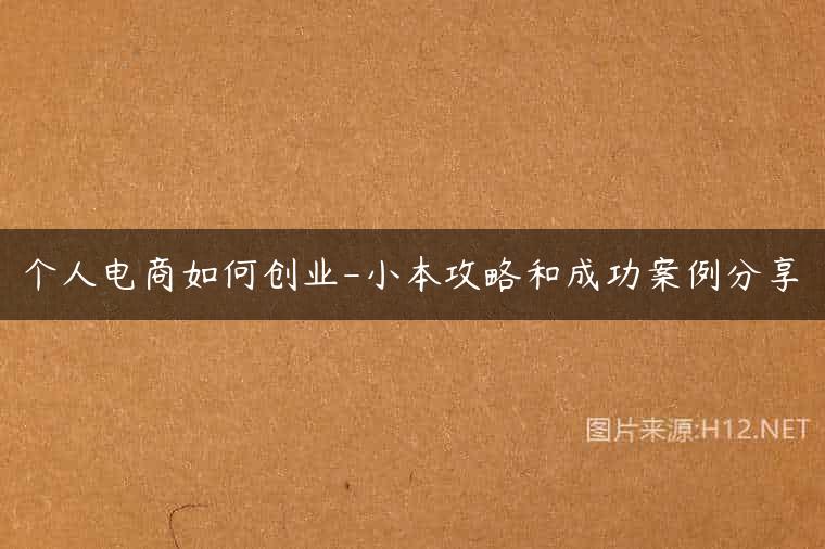 个人电商如何创业-小本攻略和成功案例分享