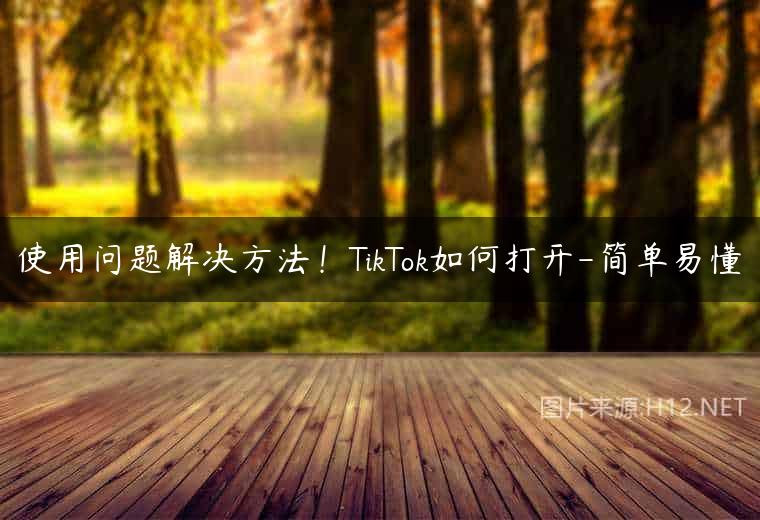 使用问题解决方法！TikTok如何打开-简单易懂