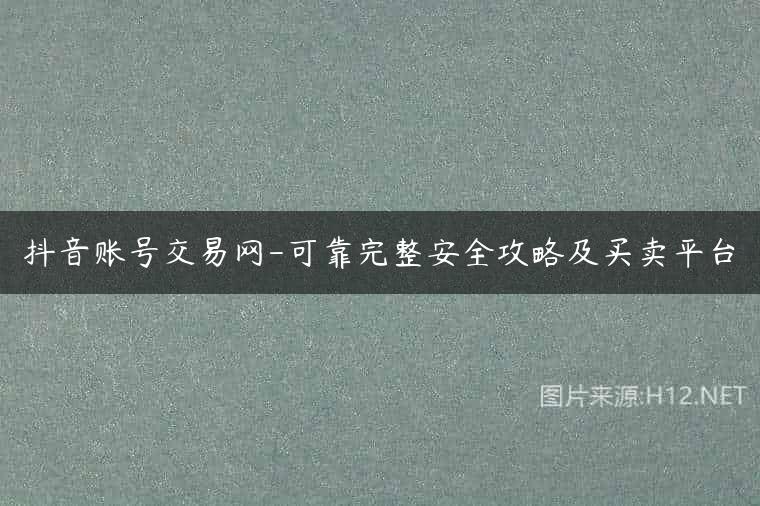 抖音账号交易网-可靠完整安全攻略及买卖平台