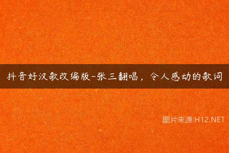 抖音好汉歌改编版-张三翻唱，令人感动的歌词