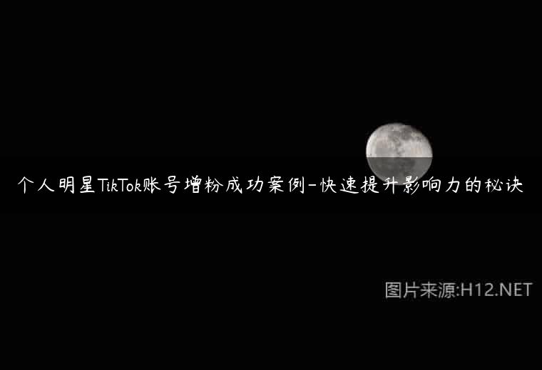 个人明星TikTok账号增粉成功案例-快速提升影响力的秘诀
