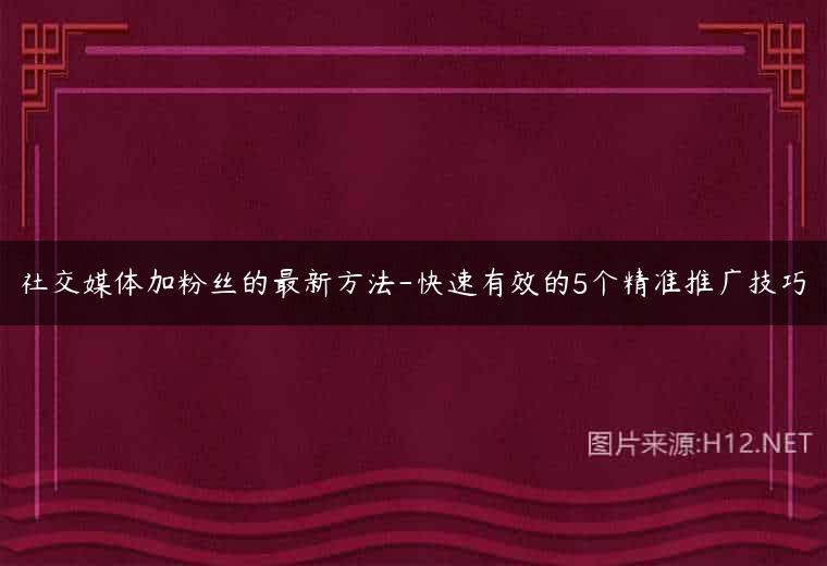 社交媒体加粉丝的最新方法-快速有效的5个精准推广技巧