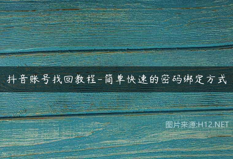 抖音账号找回教程-简单快速的密码绑定方式