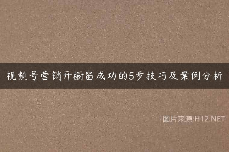 视频号营销开橱窗成功的5步技巧及案例分析
