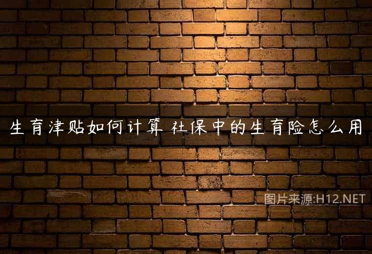 生育津贴如何计算 社保中的生育险怎么用