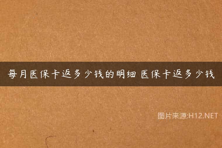 每月医保卡返多少钱的明细 医保卡返多少钱