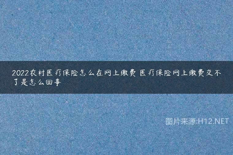 2022农村医疗保险怎么在网上缴费 医疗保险网上缴费交不了是怎么回事