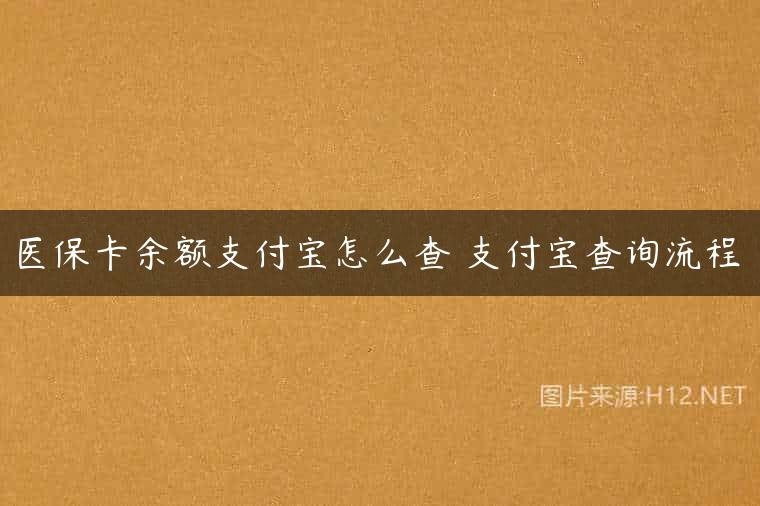 医保卡余额支付宝怎么查 支付宝查询流程