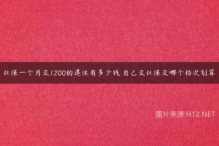 社保一个月交1200的退休有多少钱 自己交社保交哪个档次划算