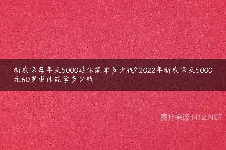 新农保每年交5000退休能拿多少钱? 2022年新农保交5000元60岁退休能拿多少钱