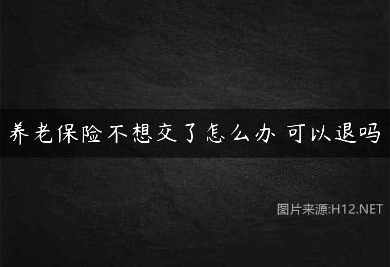 养老保险不想交了怎么办 可以退吗