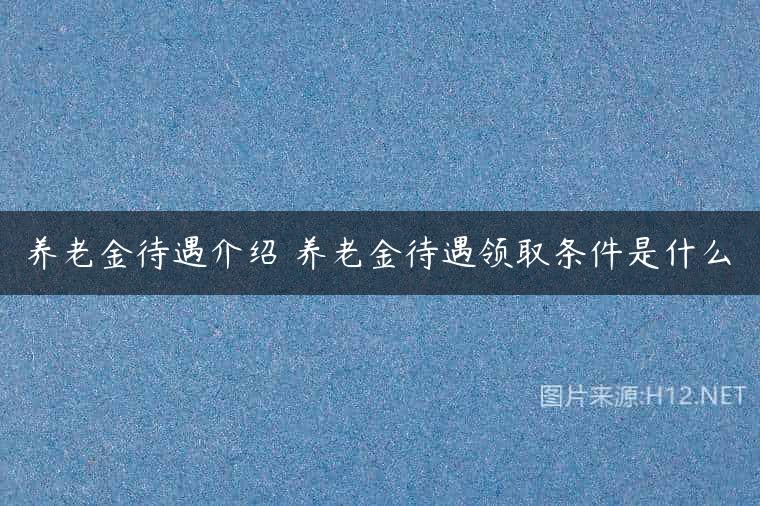 养老金待遇介绍 养老金待遇领取条件是什么