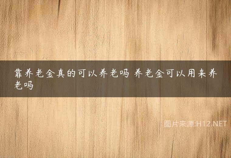 靠养老金真的可以养老吗 养老金可以用来养老吗