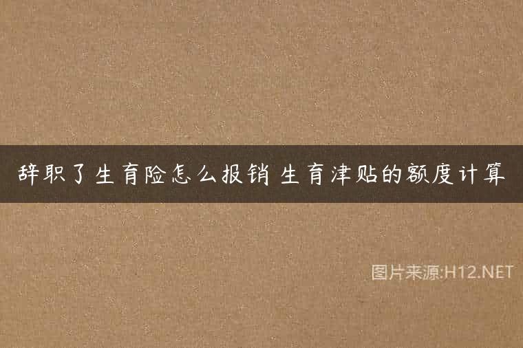 辞职了生育险怎么报销 生育津贴的额度计算