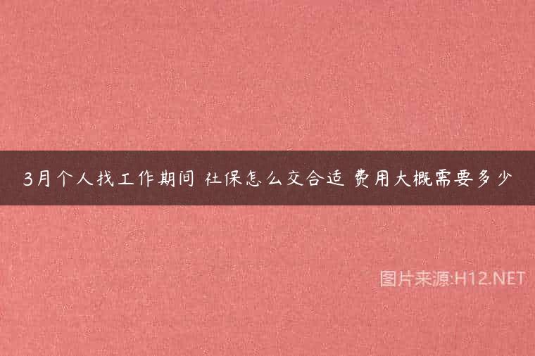 3月个人找工作期间 社保怎么交合适 费用大概需要多少
