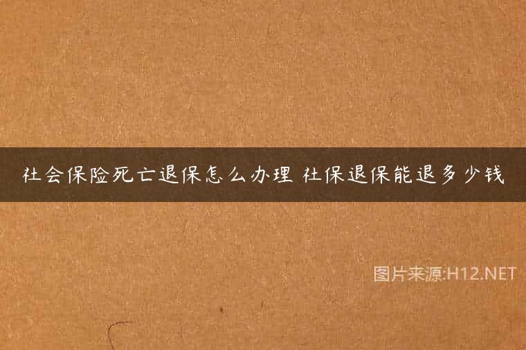 社会保险死亡退保怎么办理 社保退保能退多少钱